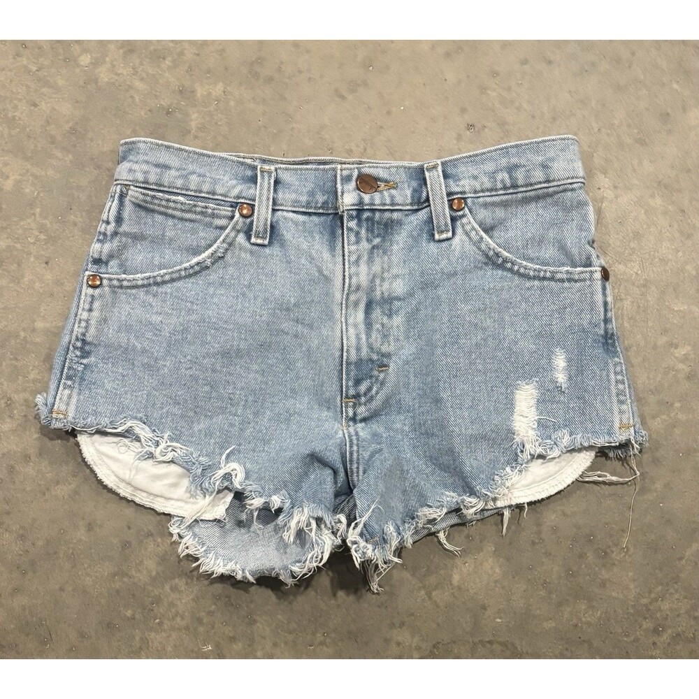 Wrangler Mid Rise Cut-Off Distressed Jean Shorts Denim Women's Size 26